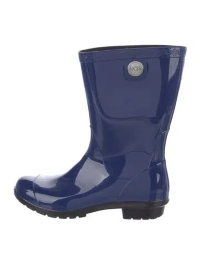 Pre-owned Ugg Rubber Colorblock Pattern Rain Boots In Multi