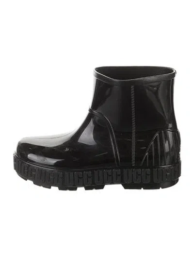 Pre-owned Ugg Rubber Rain Boots In Black