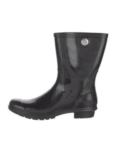 Pre-owned Ugg Rubber Rain Boots In Black