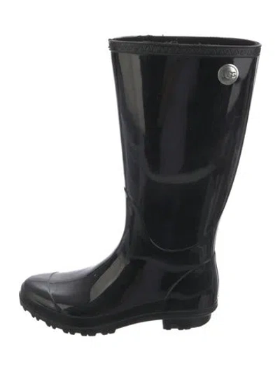 Pre-owned Ugg Rubber Rain Boots In Black