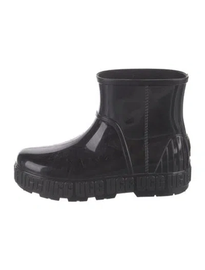 Pre-owned Ugg Rubber Rain Boots In Black