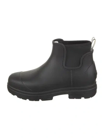 Pre-owned Ugg Rubber Rain Boots In Black