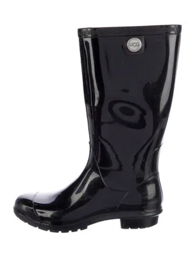 Pre-owned Ugg Rubber Rain Boots In Blue