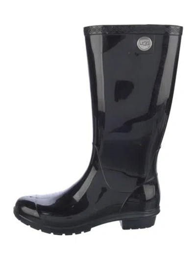Pre-owned Ugg Rubber Rain Boots In Blue