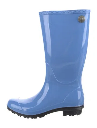 Pre-owned Ugg Rubber Rain Boots In Blue