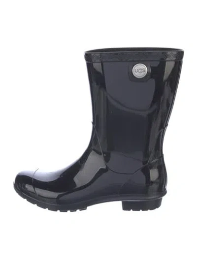 Pre-owned Ugg Rubber Rain Boots In Blue