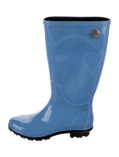 Pre-owned Ugg Rubber Rain Boots In Blue