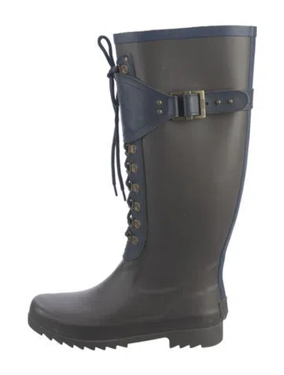 Pre-owned Ugg Rubber Rain Boots In Blue
