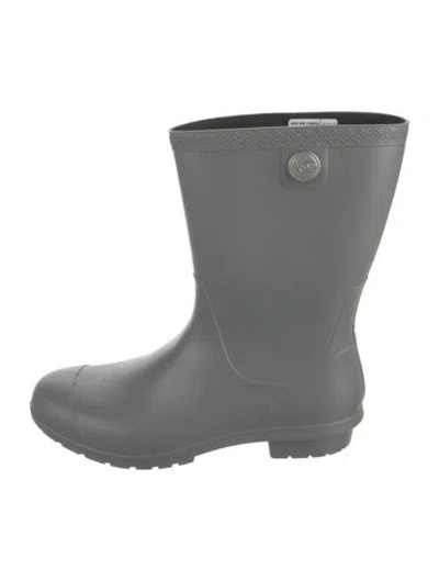 Pre-owned Ugg Rubber Rain Boots In Gray