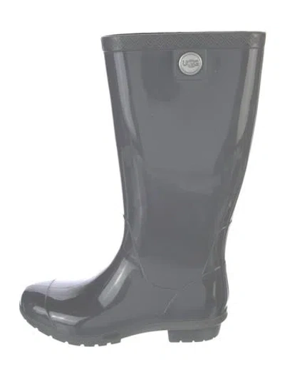 Pre-owned Ugg Rubber Rain Boots In Gray