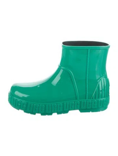 Pre-owned Ugg Rubber Rain Boots In Green