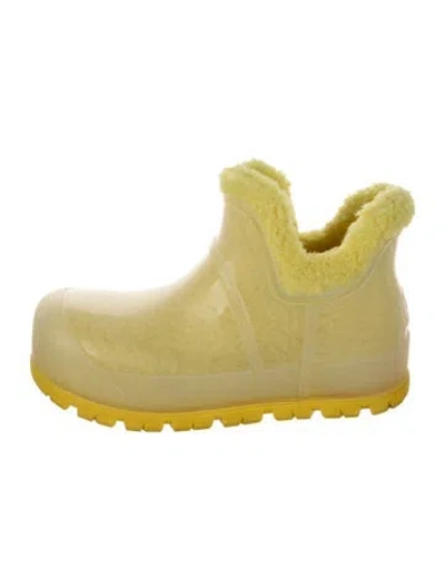 Pre-owned Ugg Rubber Rain Boots In Green/yellow