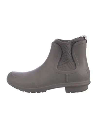 Pre-owned Ugg Rubber Rain Boots In Grey