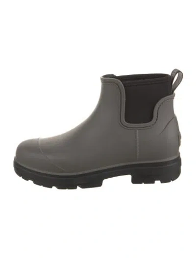 Pre-owned Ugg Rubber Rain Boots In Grey