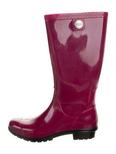 Pre-owned Ugg Rubber Rain Boots In Pink
