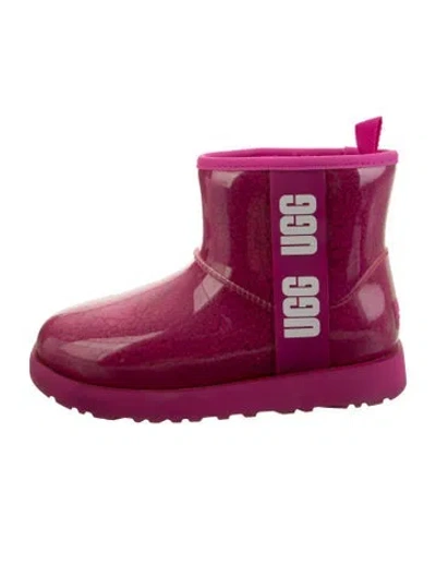 Pre-owned Ugg Rubber Rain Boots In Pink