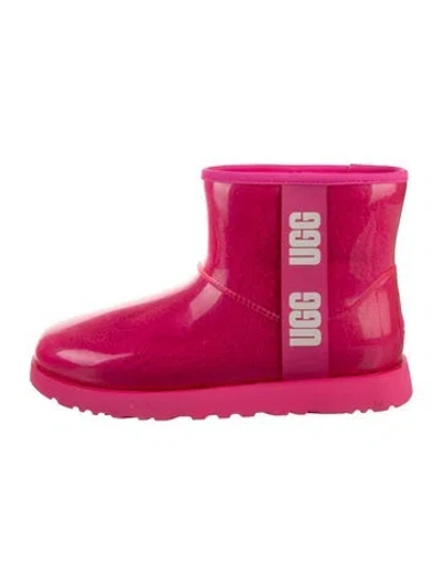 Pre-owned Ugg Rubber Rain Boots In Pink