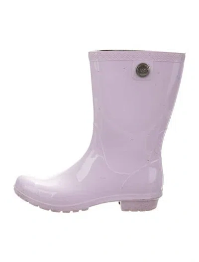 Pre-owned Ugg Rubber Rain Boots In Purple