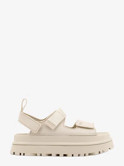Ugg Rubber Sandals With Embossed Logo In Beige