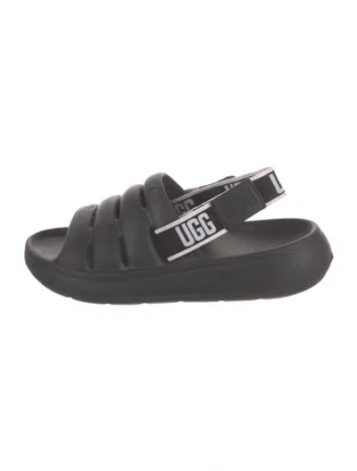 Pre-owned Ugg Rubber Slides In Black