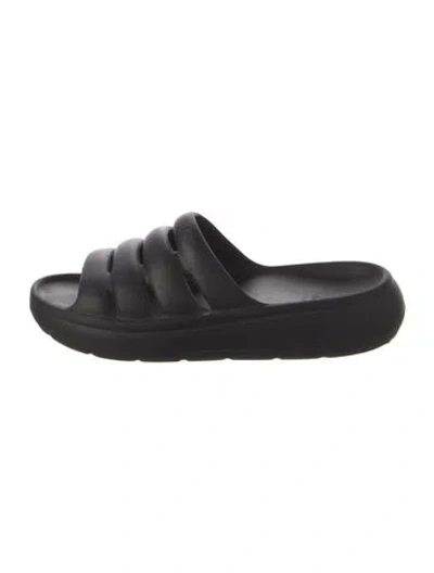 Pre-owned Ugg Rubber Slides In Black