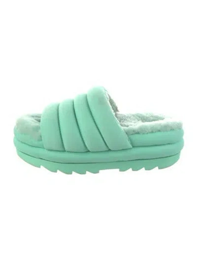 Pre-owned Ugg Rubber Slides In Green