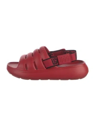 Pre-owned Ugg Rubber Slingback Sandals In Red
