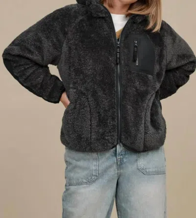 Ugg Ruthie Fluff Zip Hoodie In Ink Tar In Multi