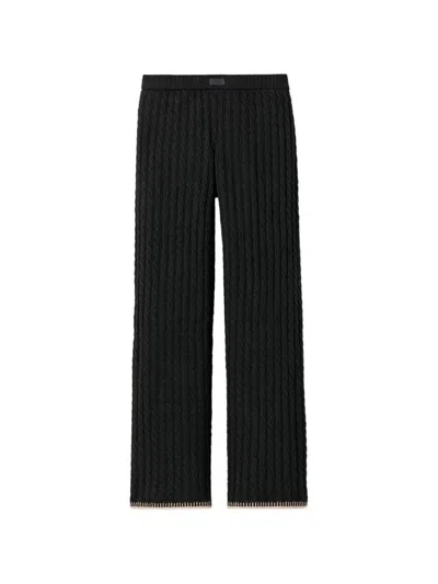 Ugg Rylynn Cable-knit Trousers In Black