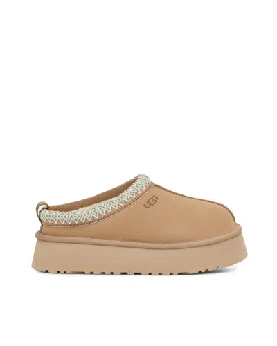 Ugg Tazz Platform Mules Knit Collar In Beige