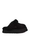 Ugg Plush Lined Black Slip-on Sandals With Thick Sole In Multi