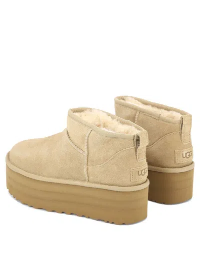 Ugg Sand Classic Ultra Mini Platform Boots In Beige