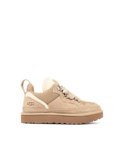 Ugg Sand Lowmel Suede Fabric Sneakers In Neutral