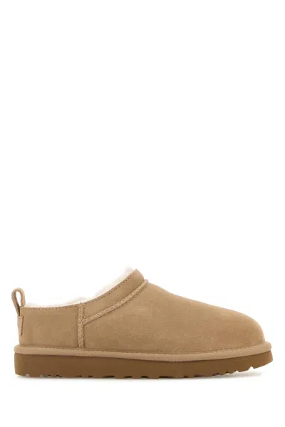 Ugg Sand Suede Classic Micro Slippers In Neutral