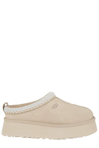 Ugg Sand W Tazz Ii Collar-braid Suede Mules In Blue
