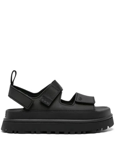 UGG Black sandals with straps and logo UGG