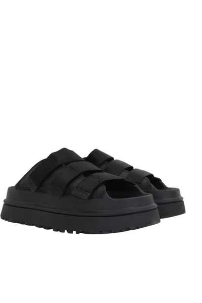 Ugg Goldenglow Logo Embossed Slides In Black
