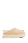 Ugg Embroidered Trim Goatskin Tazz Mules In Sand