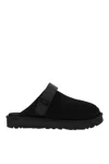 Ugg Suede Mules Metallic Microfibre Edge In Black