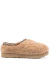 Ugg Sheepskin Tasman Maxi Curly Slippers In Brown