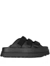 Ugg Golden Glow Black Sandals With Round Open Toe In Tech Fabric Woman In Black