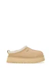 Ugg Embroidered Trim Goatskin Tazz Mules In Sand