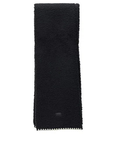 Ugg "scalloped" Scarf In Fluff In Black