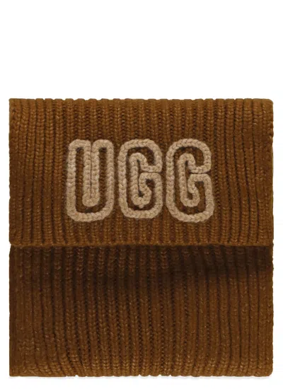 Ugg Scarf With Logo In Brown