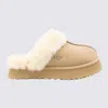 Ugg Sheepskin And Suede Slide With Plush Collar In Neutral