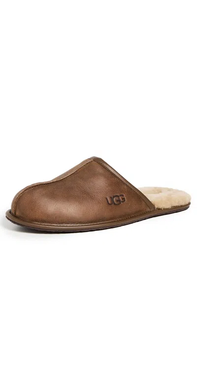 Ugg Scuff Leather Slippers Tan