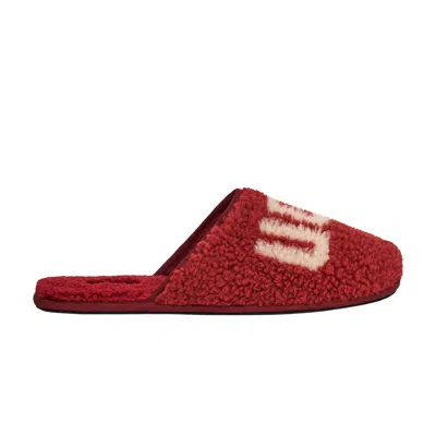 Pre-owned Ugg Scuff Slipper 'curly Graphic - Red Wine'