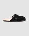 Ugg Mens Cushioned Footbed Suede Slide Slippers In Black