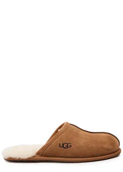 Ugg Scuff Suede Slippers In Brown
