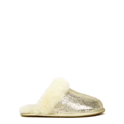 Ugg Scuffette Ii Leather Slippers In Gold